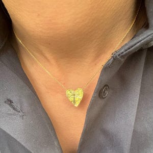 Collier coeur en or, collier chaîne en or, pendentif coeur, breloque coeur, cadeau pour elle, en argent sterling plaqué or 925.