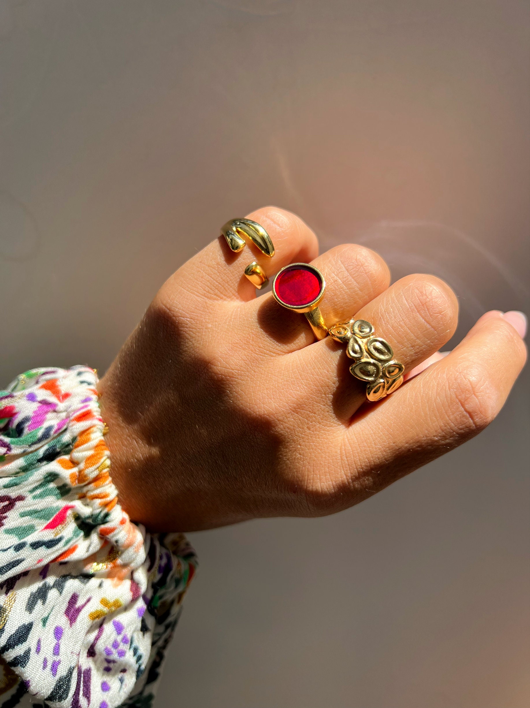 Bague en or bague boheme anneau en or bague en or bijoux bohemes cadeau pour elle fabrique en Grece. Etsy France