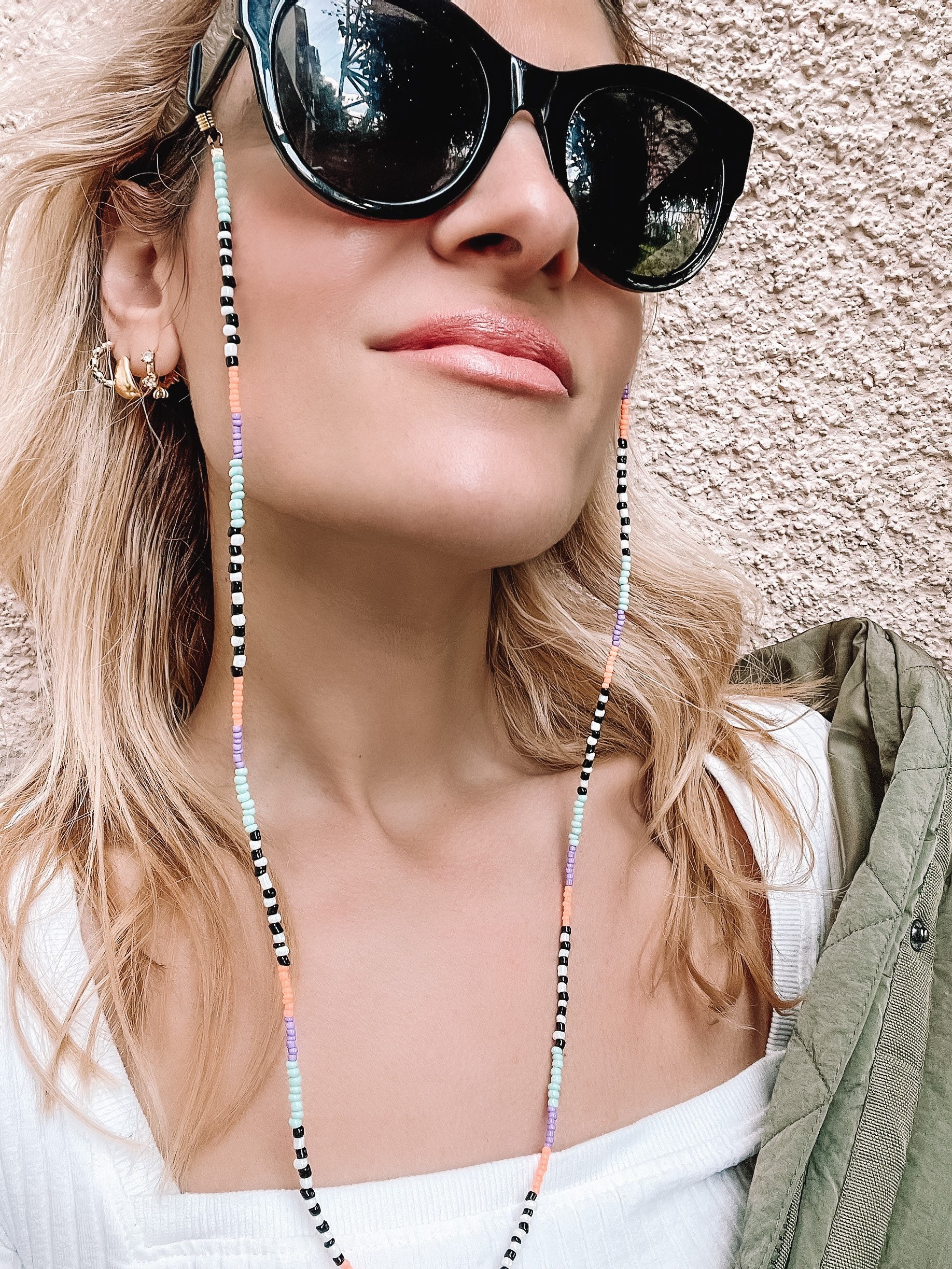 Catene per occhiali da sole da donna | Colorato perline occhiali da sole cinghie occhiali da sole titolare cordino carino occhiali da sole catena per le donne (colorato 9
