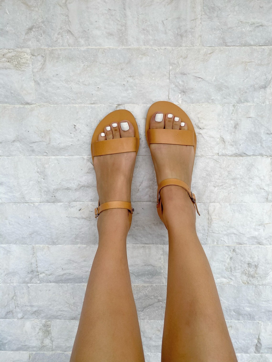 Brown Sandals Women Leather Slingback Sandals Summer | Etsy