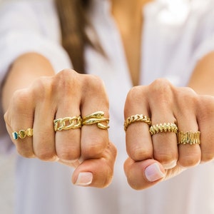 Rings Women, Gold Stackable Rings, Gold Band, Statement Rings, Adjustable Rings, Gold Rings, Stacking Ring, Gift for Her.