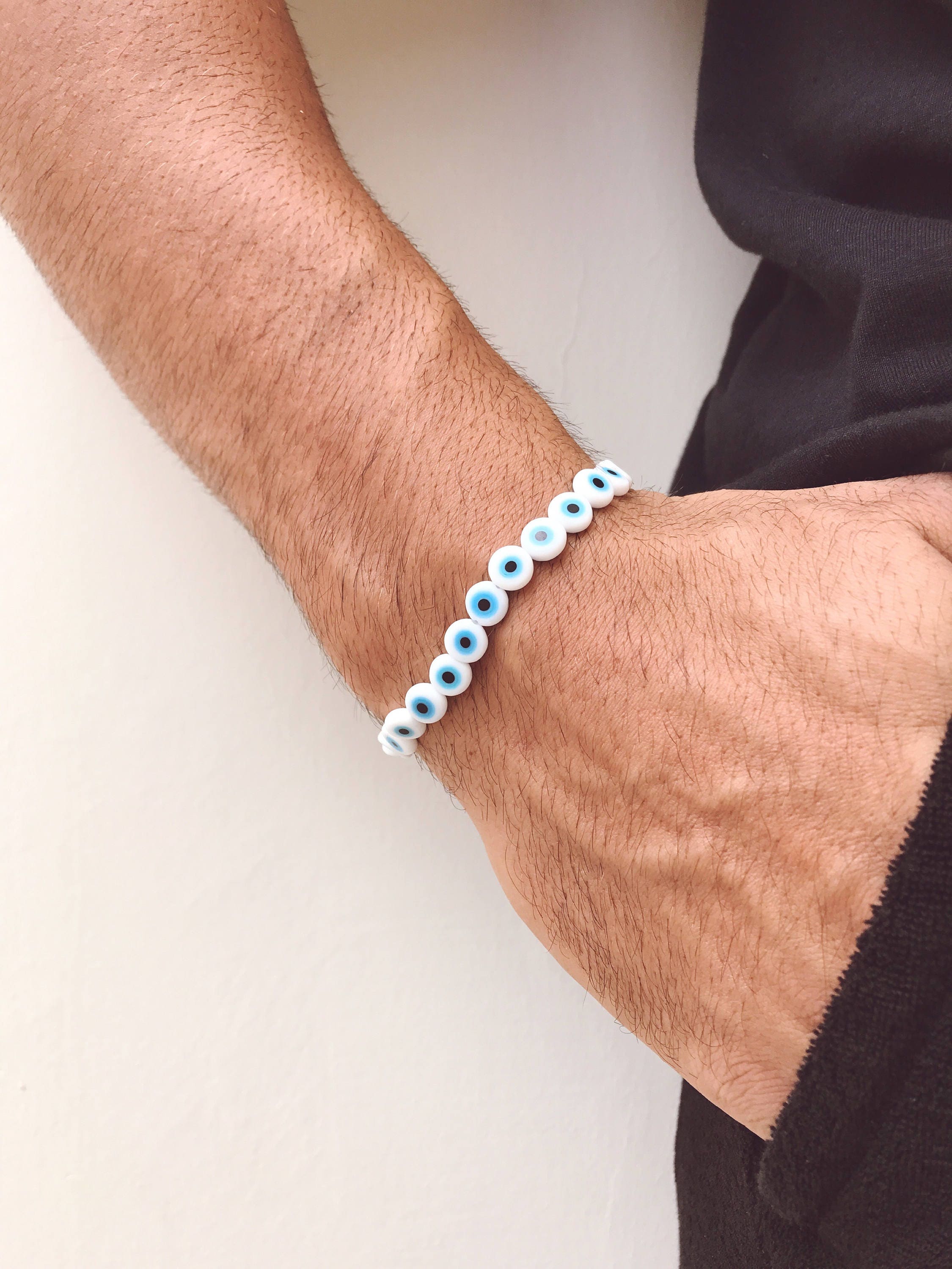 Evil Eye Bracelet Mens Beaded Bracelet Evil Eye Beads Bracelet