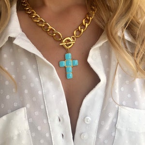Gold Cross Necklace, Gold Chain, Cross Necklace, Cross Jewelry, Made in Greece. image 7