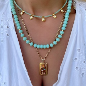 Summer Beaded Necklace, Handmade Necklace, Beach Necklace, Statement Necklace, Summer Jewelry, Gift for Her, Made in Greece.