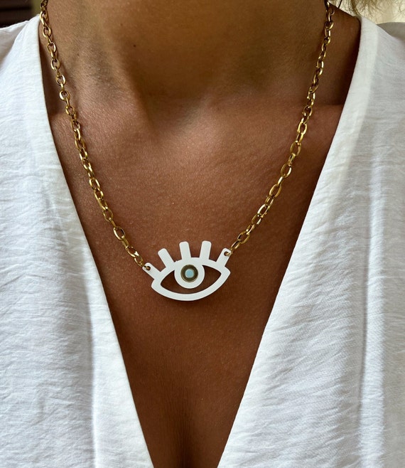 Greek eye necklace cheap