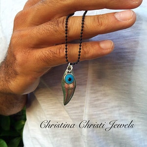 Evil Eye Necklace Men, Evil Eye Pendant, Mens Jewelry, Mens Pendant, Mens Jewelry, Gift For Him, Handmade in Greece.