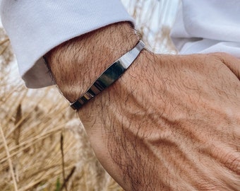 メンズバングルブレスレット、シルバーカフブレスレット、メンズ