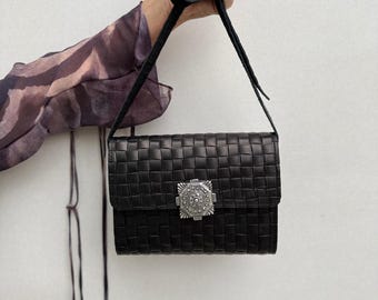 Small Leather Shoulder Bag, Leather Shoulder Bag Women, Black Crossbody Purse, Women Leather Handbag, Full Grain Leather, Gift for Her.