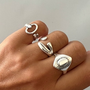 Statement Ring Silver, Handmade Ring, Ethnic Ring, Silver Ring, Adjustable Ring, Gift for Her, Made in Greece.