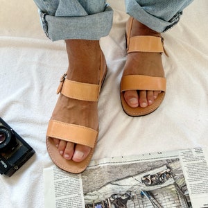 Greek Sandals Men, Leather Sandals, Mens Sandals, Brown Sandals, Gift for Him, Made from Genuine Leather in Greece.