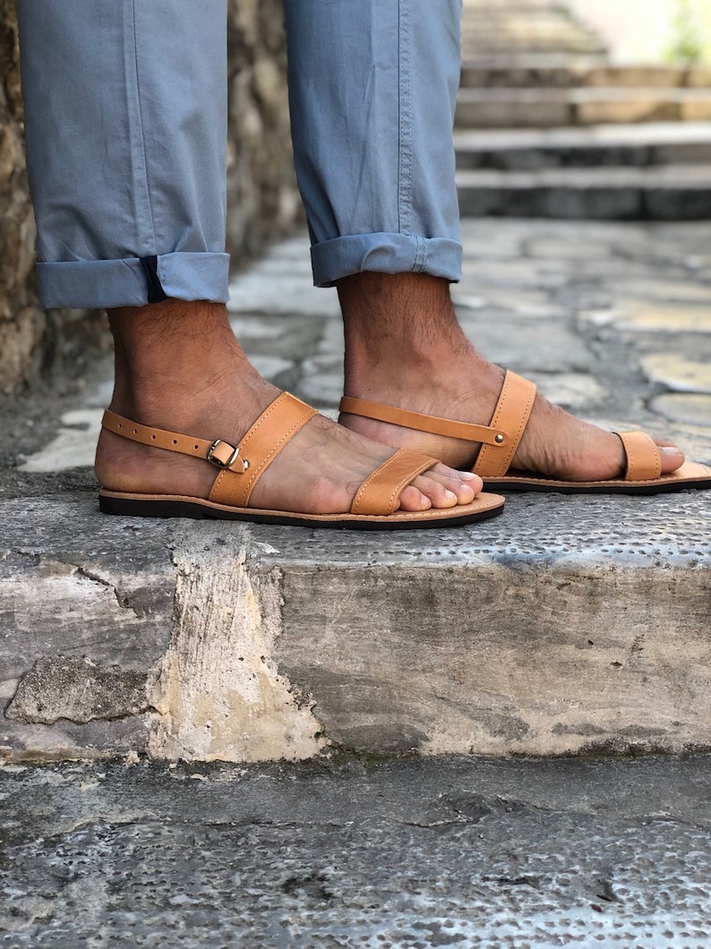 Greek Sandals Men Leather Sandals Mens Sandals Brown - Etsy