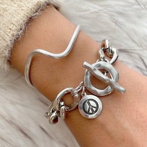 Silver Open Bangle 