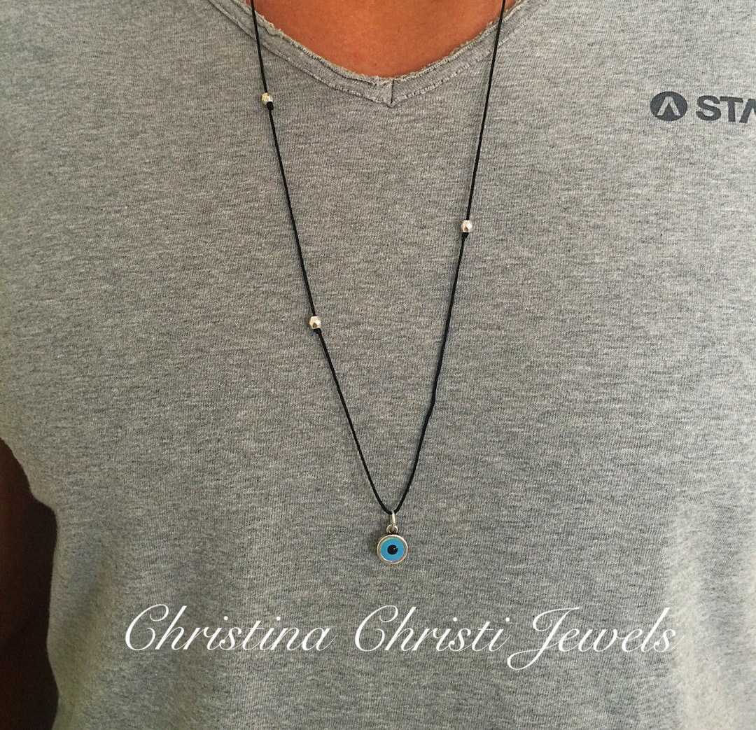 Men's Evil Eye Necklace Mens Necklace Jewelry for Him Etsy