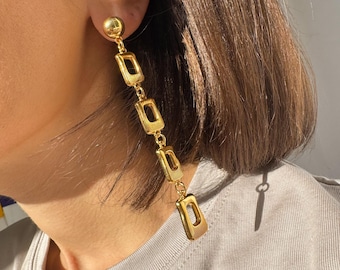 Gold Earrings, Drop Earrings, Handmade Earrings, Ethnic Earrings Dangle, Greek Jewelry.