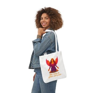 Empowering Phoenix Tote Bag with Colorful Straps | Inspirational Gift for Women, Grocery Shopping, Travel, Yoga, Eco-Friendly Bag