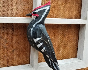 エボシクマゲラ - 高さ13インチ - 手彫りの木製鳥 - Etsy 日本