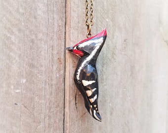 Hand Carved Pileated Woodpecker Neclace