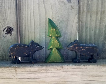 Black Bears and Tree