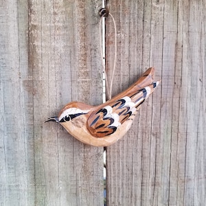 Hand Carved Carolina Wren Ornament