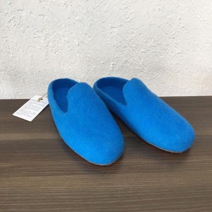 Men&#39;s Slippers Custom Made 100% Merino Wool Felted Slippers with Eco-leather sole