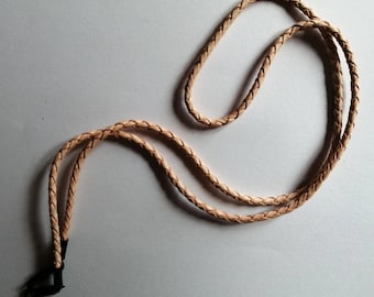 Magnolia - Light brown plaited leather spectacle cord