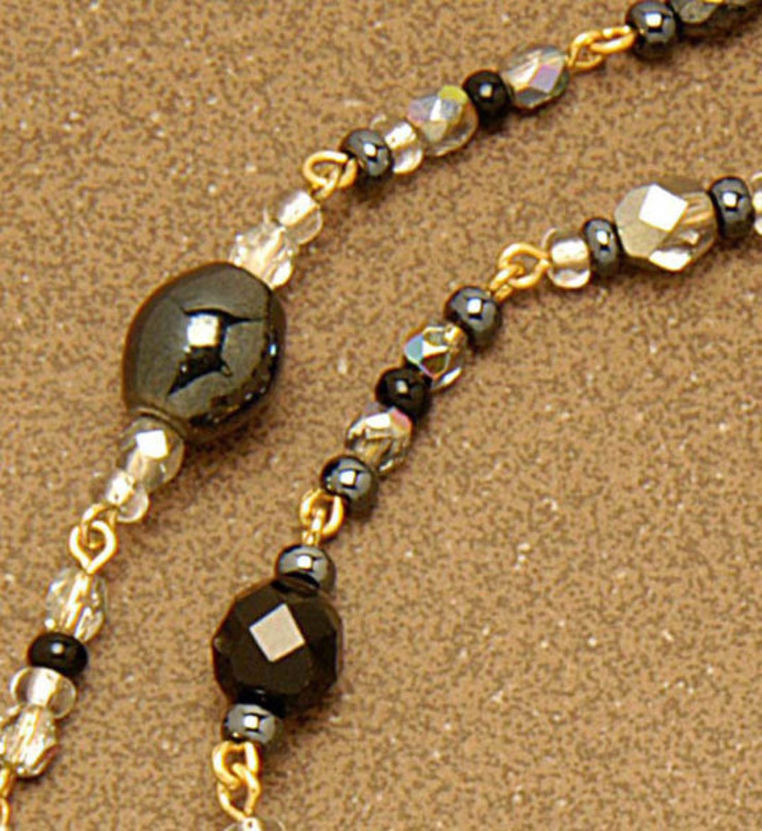 Gypsy Glasses Chain Fantasia of Glass Beads on Silver Links Easily