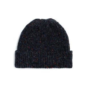 Irish Donegal Tweed Wool Knit Beanie | Grey | Made in Ireland