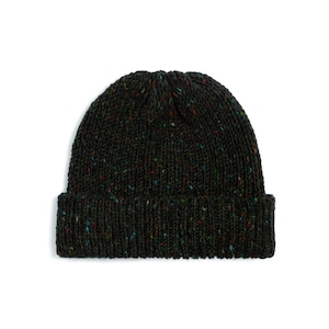 Irish Donegal Tweed Wool Knit Beanie | Moss Green | Made in Ireland