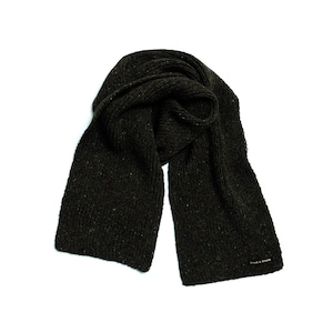 Irish Donegal Tweed Wool Knit Scarf | Moss Green | Made in Ireland