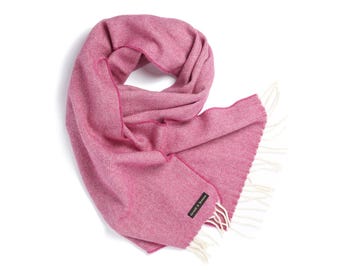 Irish Tweed Wool Scarf | Pink | Made in Ireland
