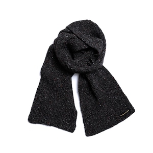 Irish Donegal Tweed Wool Knit Scarf | Grey | Made in Ireland