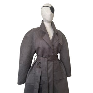 The Pirate Outfitters Epic Trench Coat in Battleship Grey Suede XSmall image 3