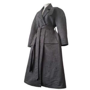 The Pirate Outfitters Epic Trench Coat in Battleship Grey Suede XSmall image 1