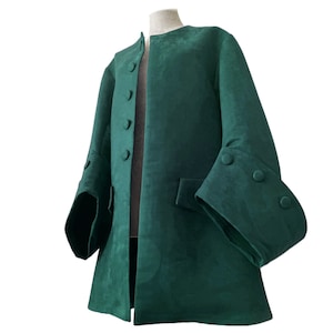 Pirate Coat Pirata TESORO  Sage Green Suede Captains sailing Jacket Baroque Overcoat Rococo