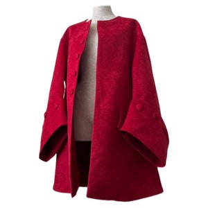Pirate Coat Pirata TESORO  Crimson Tide Suede Captains Sailing Jacket Baroque Overcoat Rococo