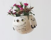 Small Ceramic Hanging Planter Ceramic Hanging Pot Owl Flower Pot Cactus Flower Pot Ceramic Owl
