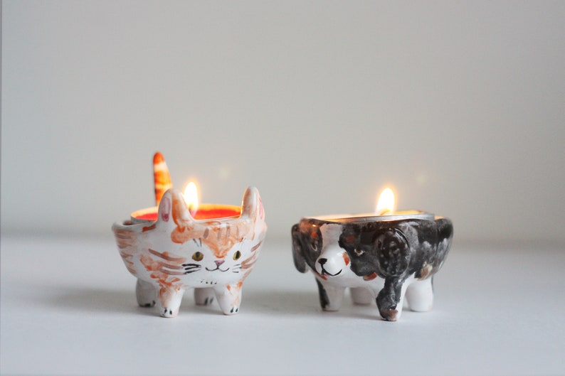 Custom Pet Candle Holder/ Handmade Ceramic Candle Bowl/ Dog Etsy