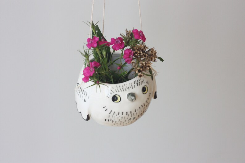 Small Ceramic Hanging Planter Ceramic Hanging Pot Owl Flower Pot Cactus Flower Pot Ceramic Owl