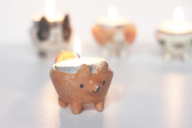 Custom Ceramic Dog/ Tea Light Candle Holder/ Personalised Dog Etsy