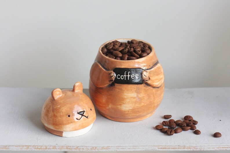 Custom Inscription Jar / Ceramic Kitchen Canister/ Handmade Etsy