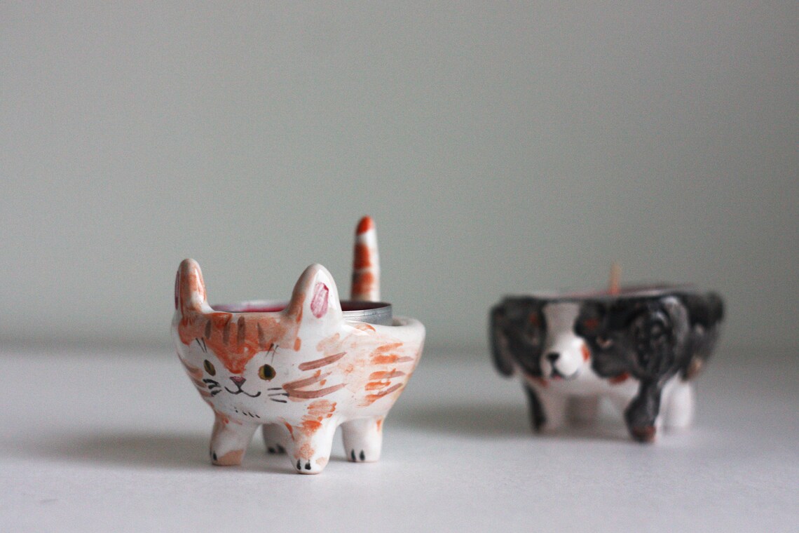 Custom Pet Candle Holder/ Handmade Ceramic Candle Bowl/ Dog Etsy