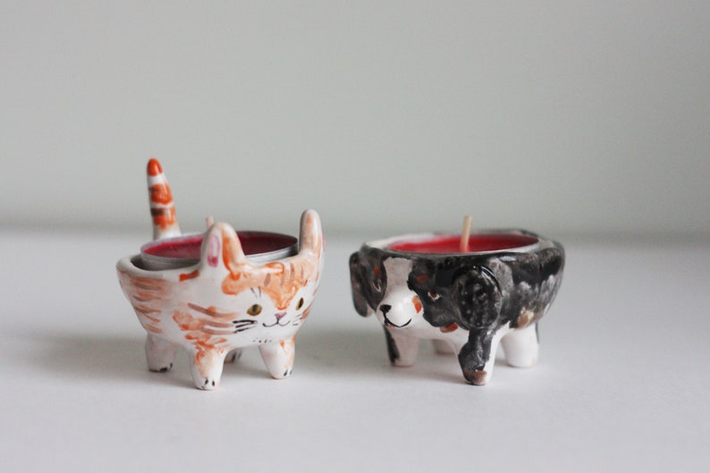 Custom Pet Candle Holder/ Handmade Ceramic Candle Bowl/ Dog Etsy