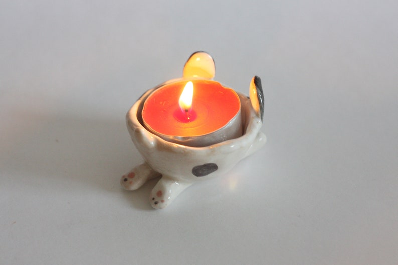 Ceramic French Bulldog/ Tea Light Candle Holder/ Dog Candle Etsy