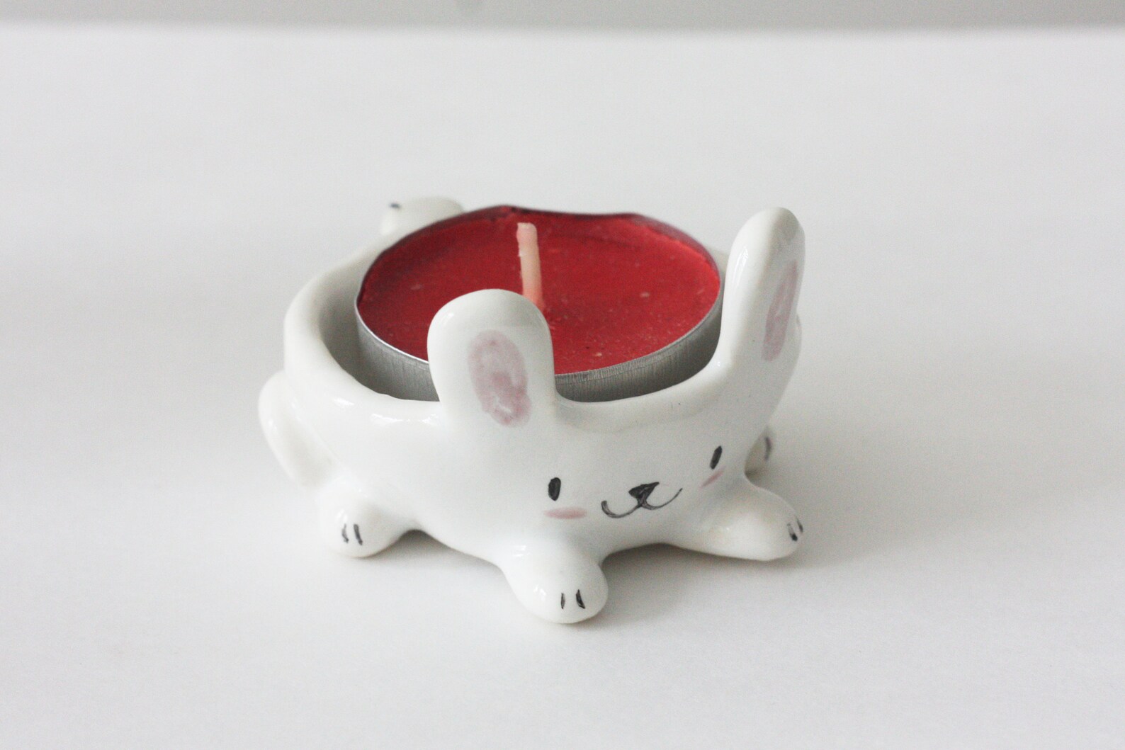 Bunny Candle Holder/ Ceramic Candle Bowl/ Ceramic Rabbit Etsy