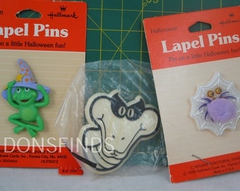Set of 3 vintage Hallmark Halloween lapel pins