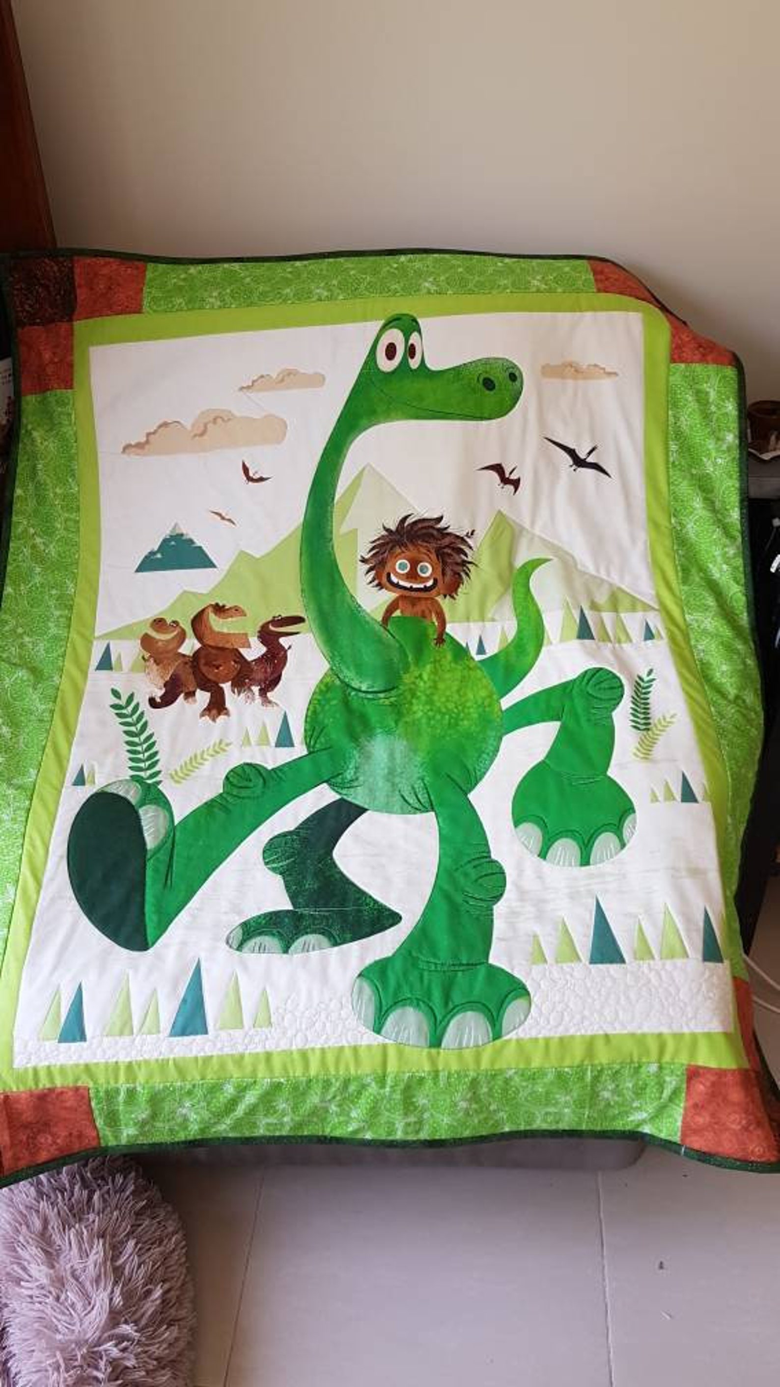 Dinosaur boys throw rug. Disney Pixar the good Etsy