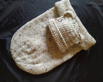 BONNET + COCON ou chaussette d'emmaillotage bébé