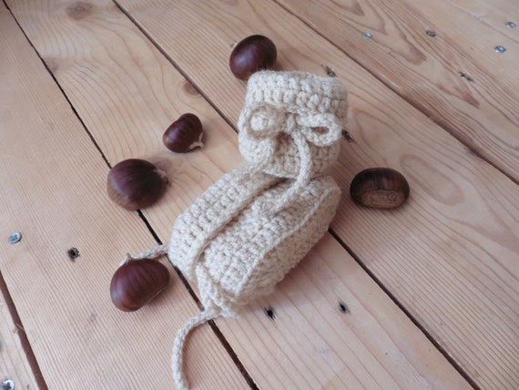 Chaussons Bebe Beige Crochet Etsy
