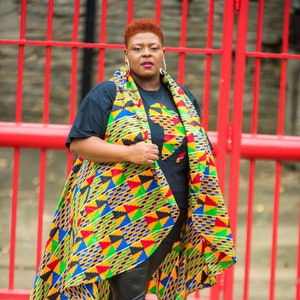 Sleeveless African Vest For Women, Kente Top, African Kimono, Ankara Cardigan, African Clothing For Women, Ethnic Poncho, African Jacket