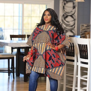 Plus size ankara tops sales